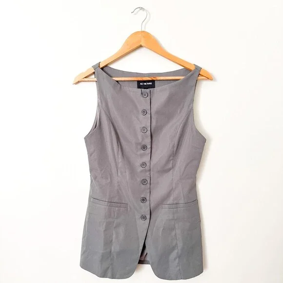 ALL THE WAYS Moxie Skirt Set Gray SMALL New With Tags Revolve Chic Classic - Picture 3 of 11